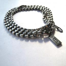 BALL CHAIN RAP BRACELET/ OVAL  sale